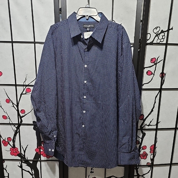Beverley Hills‎ Polo Club Blue Patterned Button Shirt 3XLT New - Picture 1 of 5